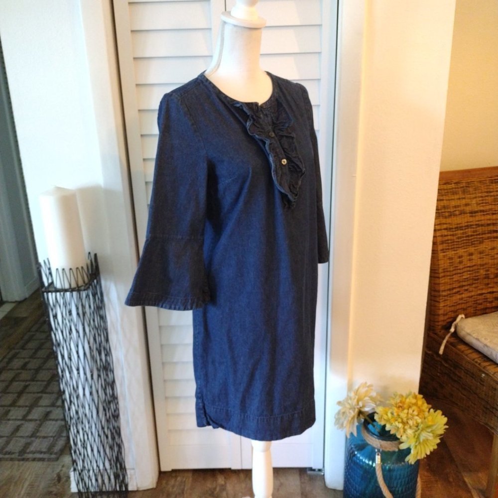 Draper James Blue Ruffle Mini Dress - Picture 4 of 7